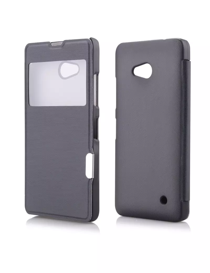 Cover Flip a Portafoglio Magnetica S-View per Microsoft Lumia 640 (Nero)