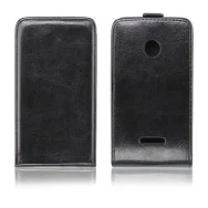 Cover Flip a Portafoglio Verticale in Ecopelle per Nokia Lumia 435 (Nero)
