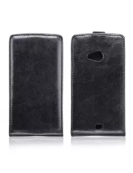 Cover Flip a Portafoglio Verticale in Ecopelle per Microsoft Lumia 535 (Nero)