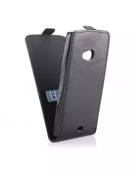 Cover Flip a Portafoglio Verticale in Ecopelle per Microsoft Lumia 535 (Nero)