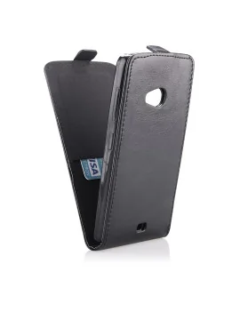 Cover Flip a Portafoglio Verticale in Ecopelle per Microsoft Lumia 535 (Nero)