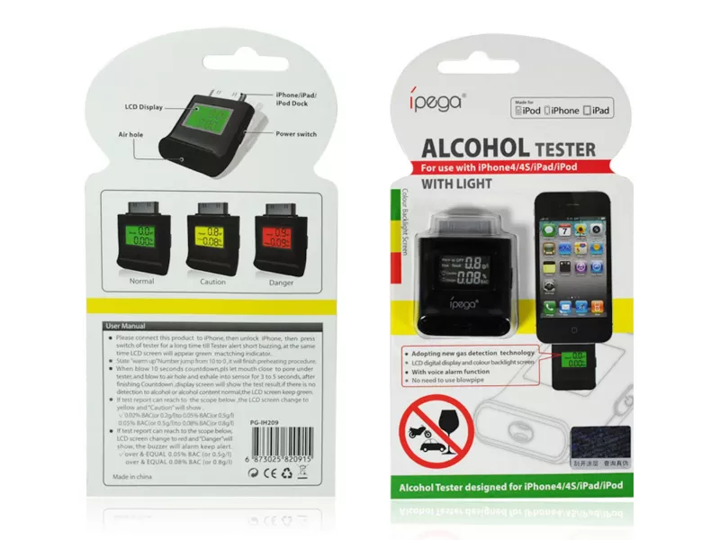Alcohol Tester per iPhone 4 4S (Nero) Alcohol Tester per iPhone 4 4S (Nero)