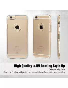 Cover in Silicone Morbido Mercury Goospery per iPhone 6 6S con Plug Antipolvere per Cuffie e Cavo di Ricarica (Trasparente)