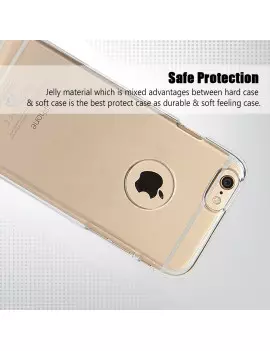 Cover in Silicone Morbido Mercury Goospery per iPhone 6 6S con Plug Antipolvere per Cuffie e Cavo di Ricarica (Trasparente)