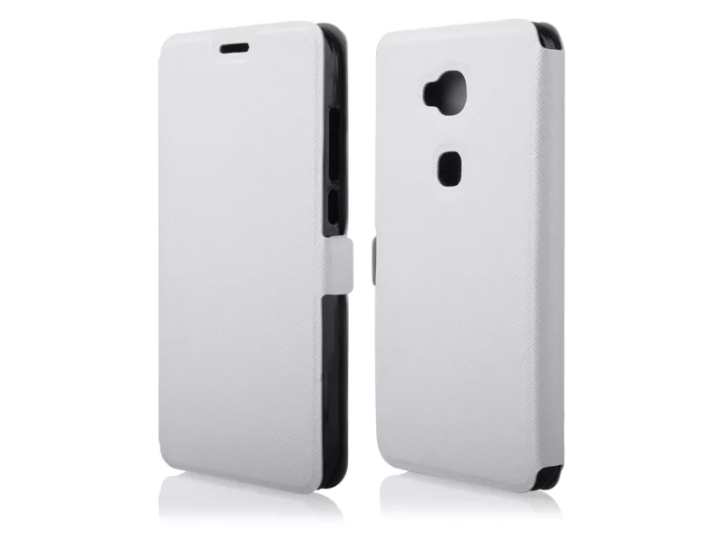 Cover Flip Orizzontale a Portafoglio Soft per Huawei Ascend G8 (Bianco)