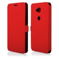 Cover Flip Orizzontale a Portafoglio Soft per Huawei Ascend G8 (Rosso)