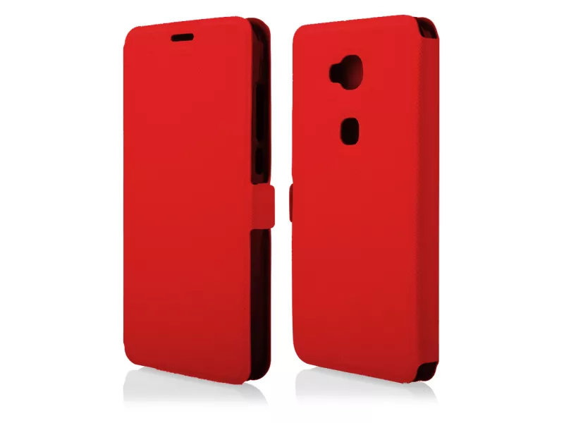 Cover Flip Orizzontale a Portafoglio Soft per Huawei Ascend G8 (Rosso)