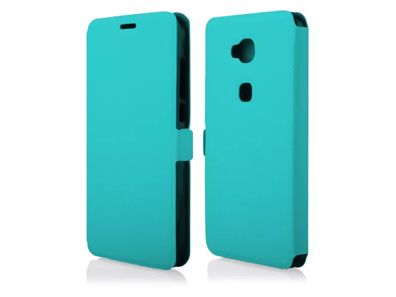 Cover Flip Orizzontale a Portafoglio Soft per Huawei Ascend G8 (Azzurro)
