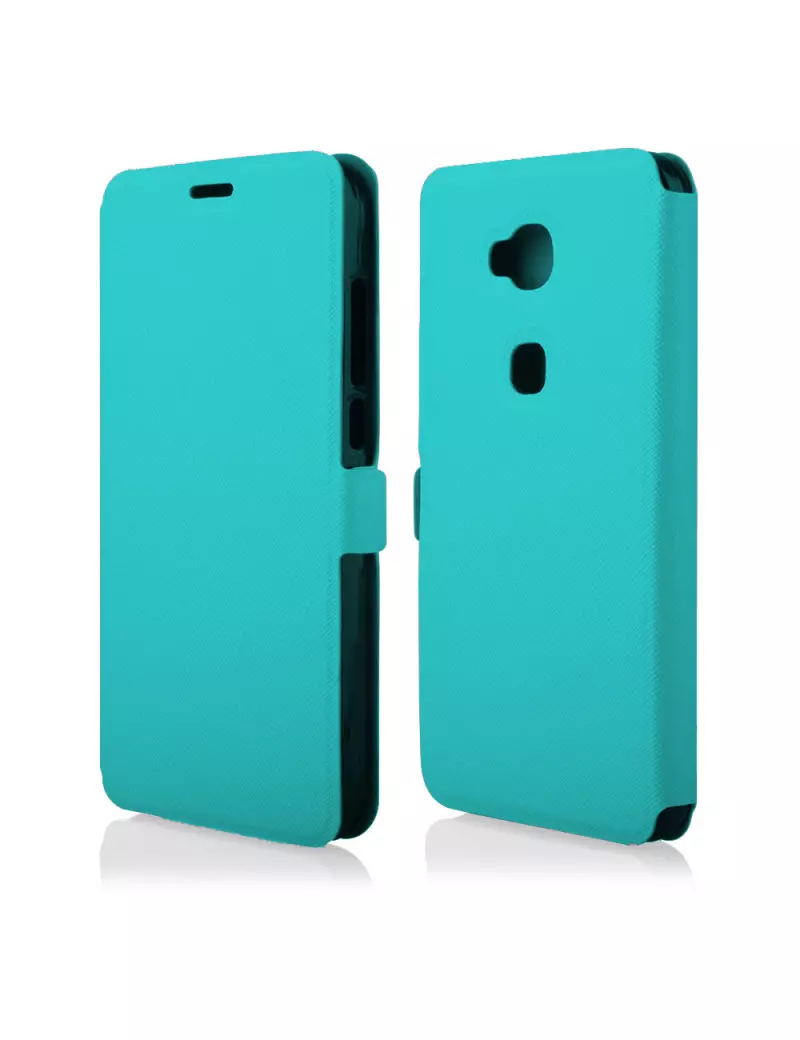 Cover Flip Orizzontale a Portafoglio Soft per Huawei Ascend G8 (Azzurro)