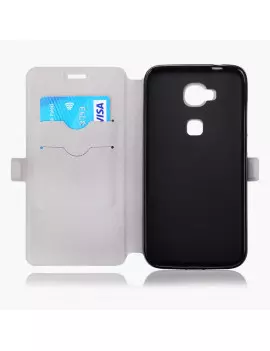 Cover Flip Orizzontale a Portafoglio Soft per Huawei Ascend G8 (Azzurro)