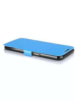 Cover Flip Orizzontale a Portafoglio Soft per Huawei Ascend G8 (Azzurro)