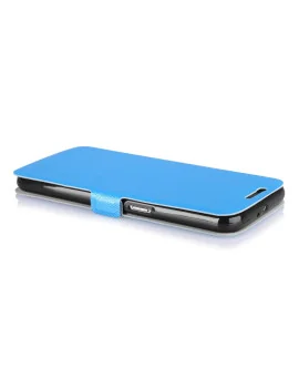 Cover Flip Orizzontale a Portafoglio Soft per Huawei Ascend G8 (Azzurro)