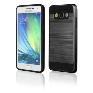 Cover Rigida in TPU Spazzolato per Samsung Galaxy A3 A300F A3000 (Grigio e Nero)