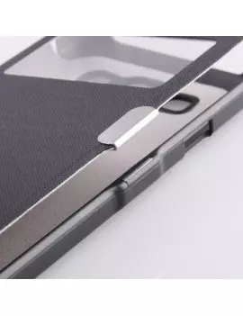 Cover Flip Orizzontale S-View a Portafoglio per Samsung Galaxy A3 A300F A3000 (Nero)