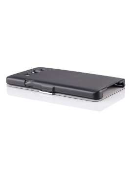 Cover Flip Orizzontale S-View a Portafoglio per Samsung Galaxy A3 A300F A3000 (Nero)
