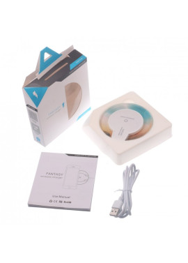 Caricatore Wireless ad Induzione - Standard QI - 1A - Indicatore LED Blu (Bianco e Trasparente)