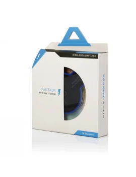 Caricatore Wireless ad Induzione - Standard QI - 1A - Indicatore LED Blu (Nero e Trasparente)