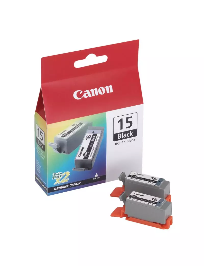 Cartuccia Originale Canon BCI-15BK Twin Pack (Nero)