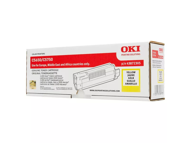Toner Originale Oki 43872305 (Giallo 2000 pagine)