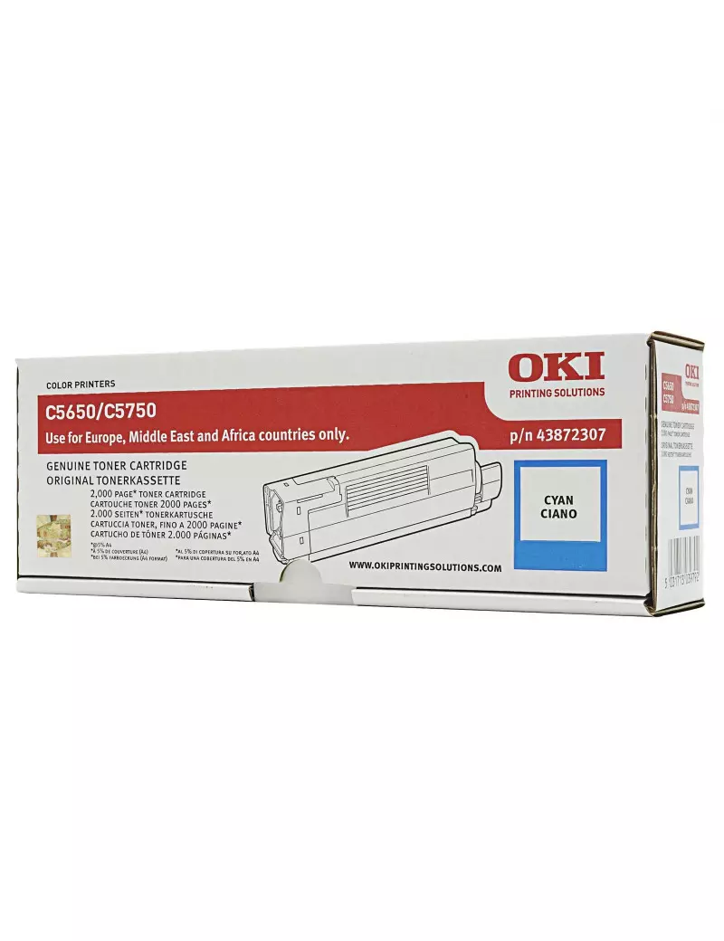 Toner Originale Oki 43872307 (Ciano 2000 pagine)