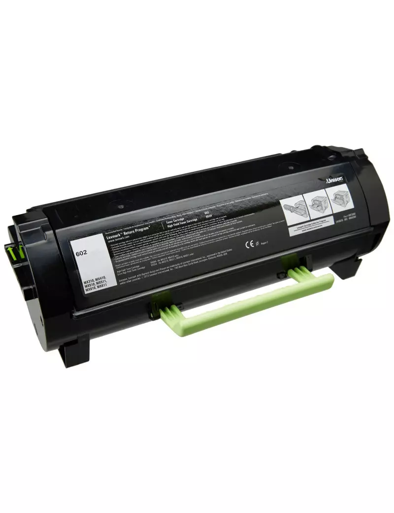 Toner Compatibile Lexmark 60F2000 602 (Nero 2500 pagine)