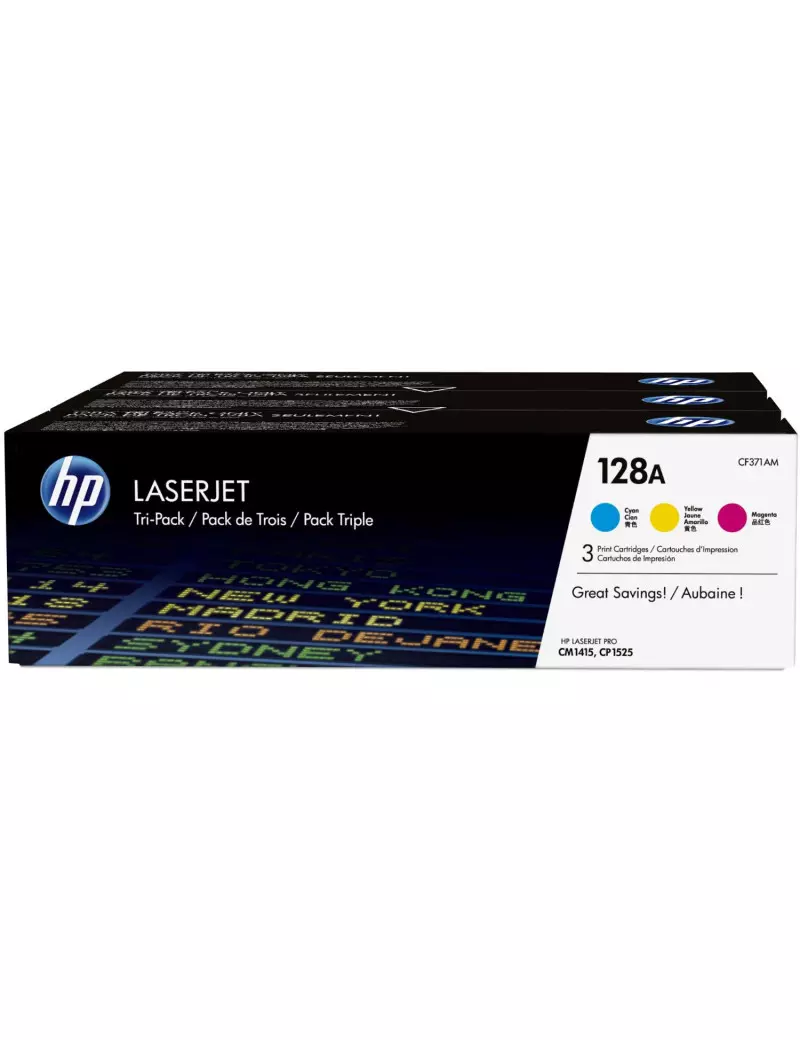 Multipack Toner Originali HP CF371AM 128A (Colori Conf. 3) Multipack Toner Originali HP CF371AM 128A (Colori Conf. 3)