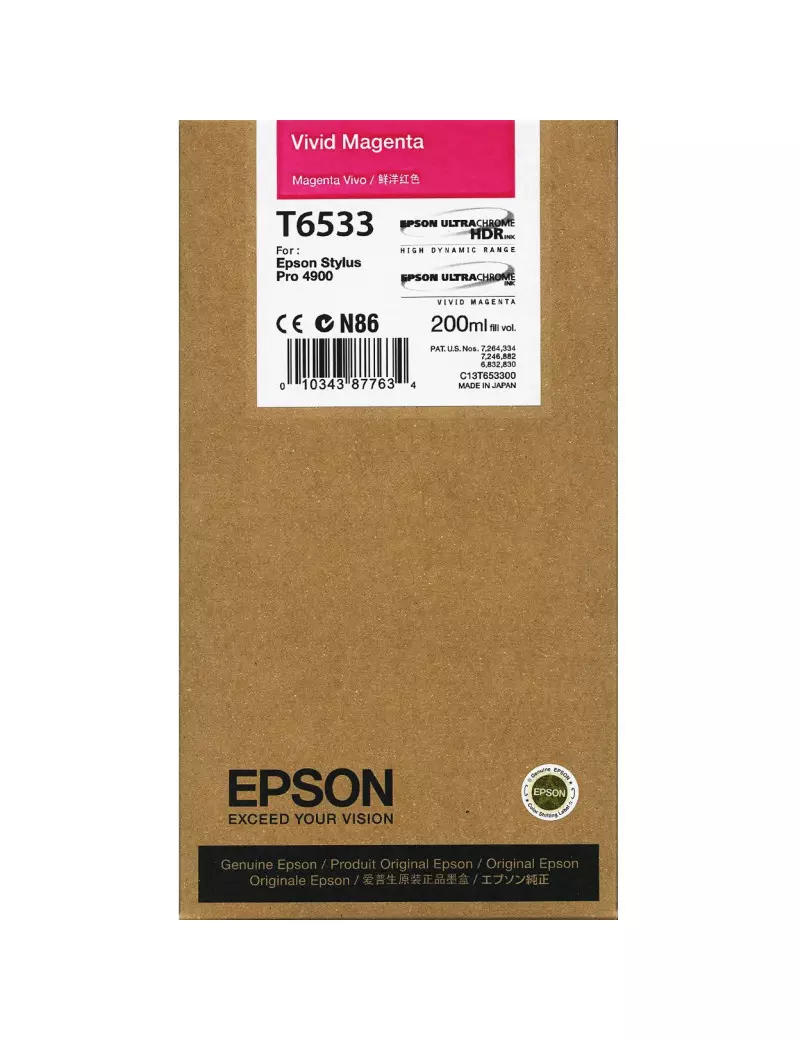 Cartuccia Originale Epson T653300 (Magenta 200 ml) Cartuccia Originale Epson T653300 (Magenta 200 ml)