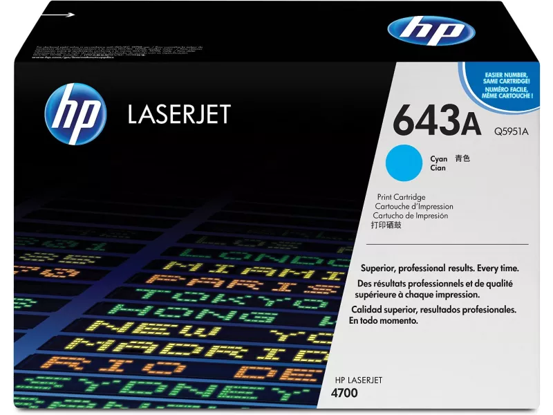 Toner Originale HP Q5951A 643A (Ciano 10000 pagine) Toner Originale HP Q5951A 643A (Ciano 10000 pagine)