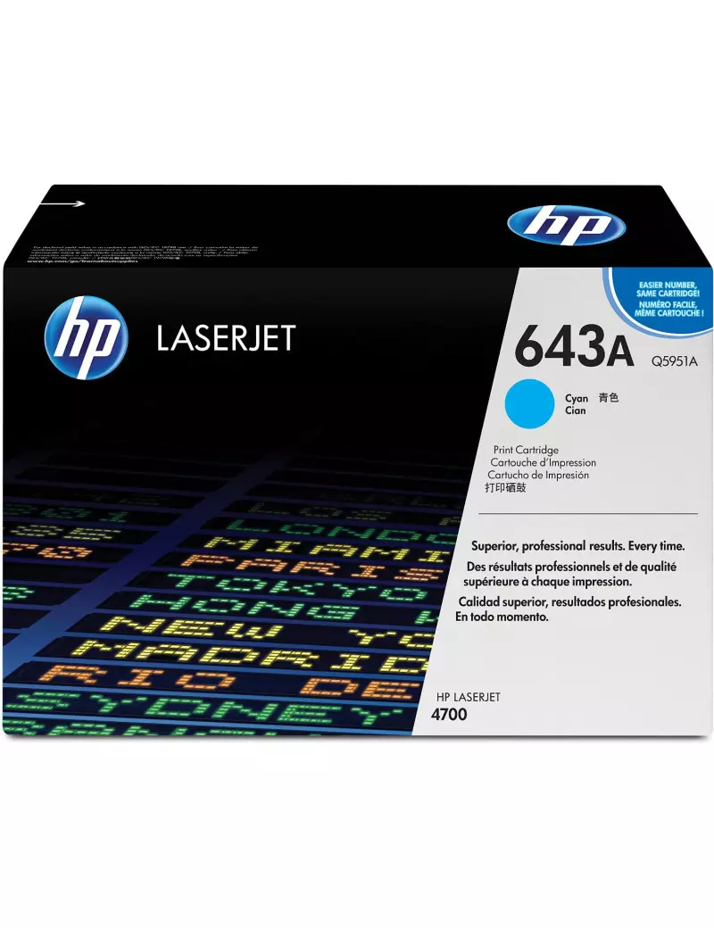 Toner Originale HP Q5951A 643A (Ciano 10000 pagine)