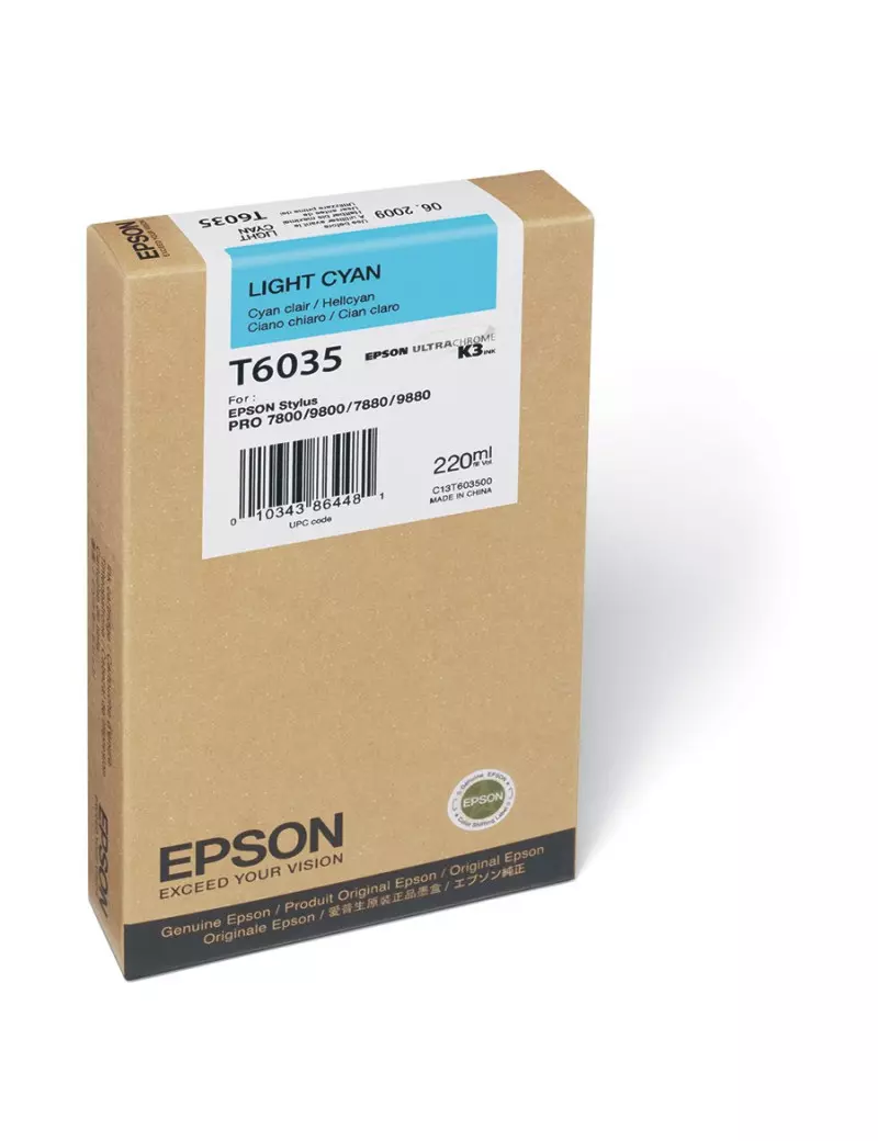 Cartuccia Originale Epson T603500 (Ciano Chiaro 220 ml) Cartuccia Originale Epson T603500 (Ciano Chiaro 220 ml)