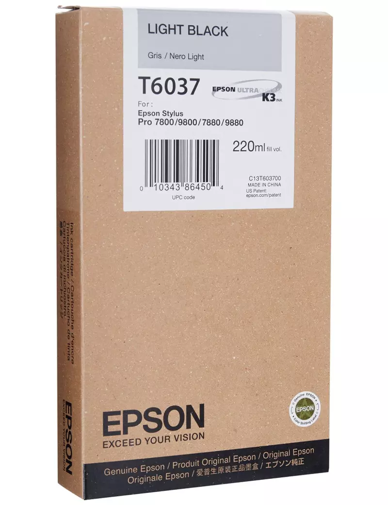 Cartuccia Originale Epson T603700 (Nero Chiaro 220 ml)