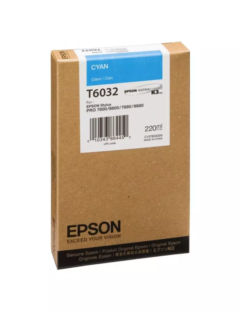 Cartuccia Originale Epson T603200 (Ciano 220 ml)