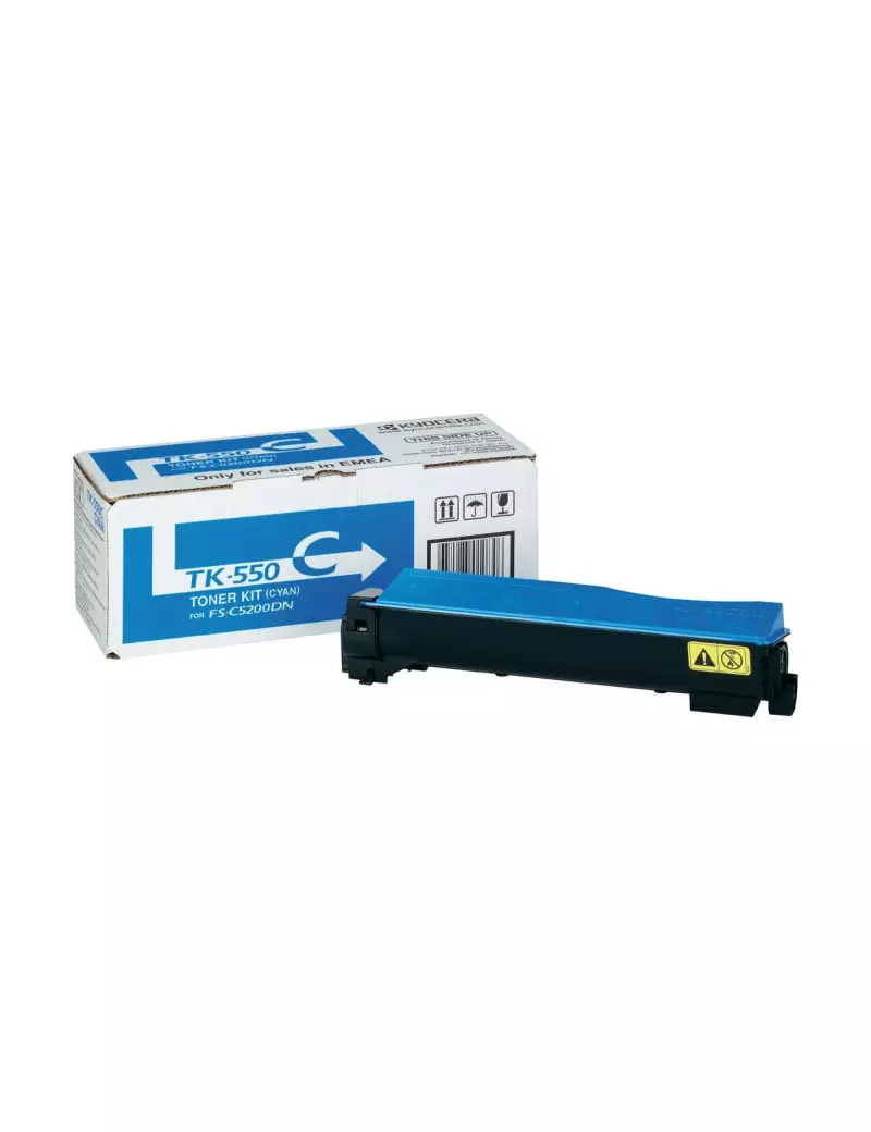 Toner Originale Kyocera TK-550C 1T02HMCEU0 (Ciano 6000 pagine) Toner Originale Kyocera TK-550C 1T02HMCEU0 (Ciano 6000 pagine)