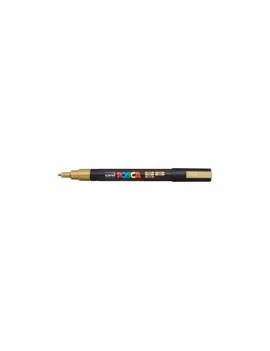 Marcatore a Tempera Uni Posca Uni-Ball - Punta Tonda - 0,9-1,3 mm - M-PC3M-ORO (Oro)