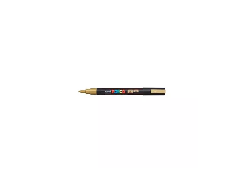Marcatore a Tempera Uni Posca Uni-Ball - Punta Tonda - 0,9-1,3 mm - M-PC3M-ORO (Oro)