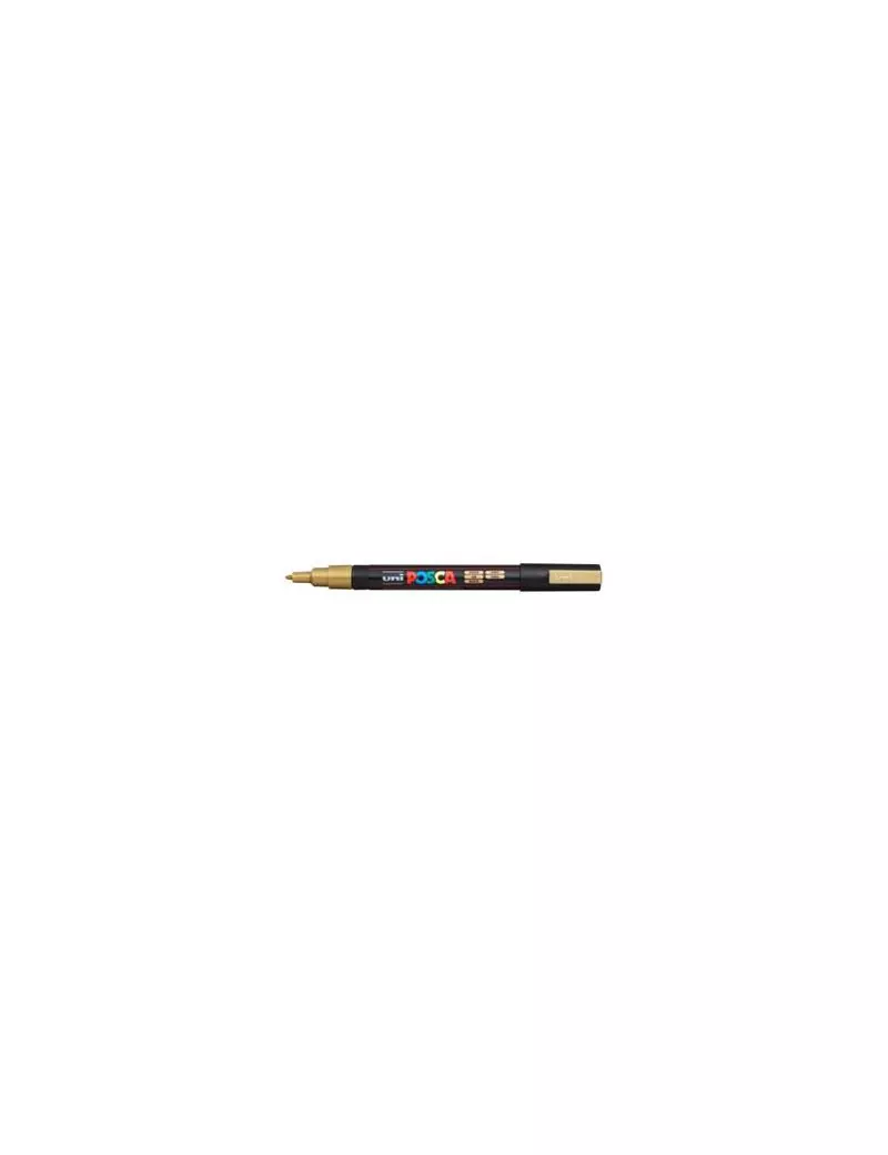 Marcatore a Tempera Uni Posca Uni-Ball - Punta Tonda - 0,9-1,3 mm - M-PC3M-ORO (Oro)