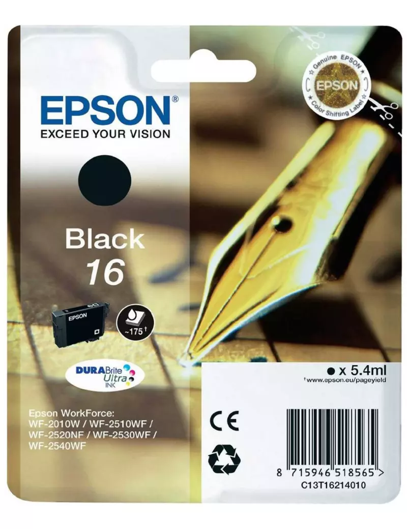 Cartuccia Originale Epson T162140 16 (Nero 175 pagine)