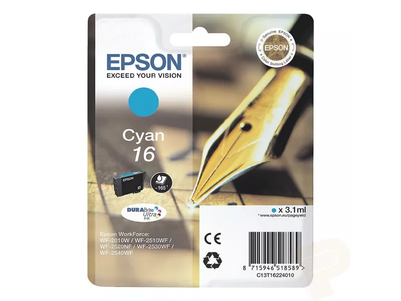 Cartuccia Originale Epson T162240 16 (Ciano 165 pagine)