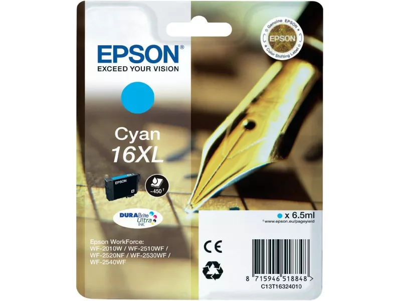 Cartuccia Originale Epson T163240 16XL (Ciano 450 pagine)