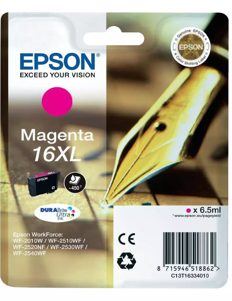 Cartuccia Originale Epson T163340 16XL (Magenta 450 pagine)