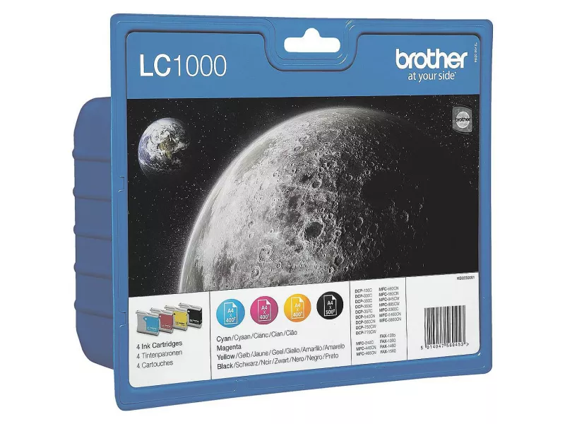 Multipack Cartucce Originali Brother LC-1000VALBPDR (Conf. 1 Nero + 3 Colori)