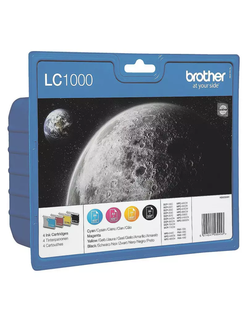 Multipack Cartucce Originali Brother LC-1000VALBPDR (Conf. 1 Nero + 3 Colori)