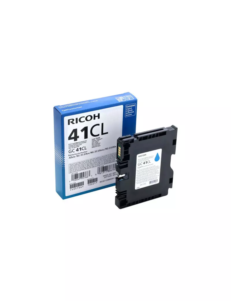 Cartuccia Originale Ricoh GC 41C 405766 (Ciano 600 pagine) Cartuccia Originale Ricoh GC 41C 405766 (Ciano 600 pagine)