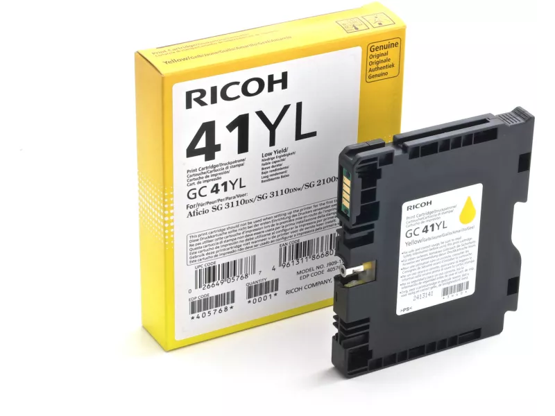 Cartuccia Originale Ricoh GC 41Y 405768 (Giallo 600 pagine)