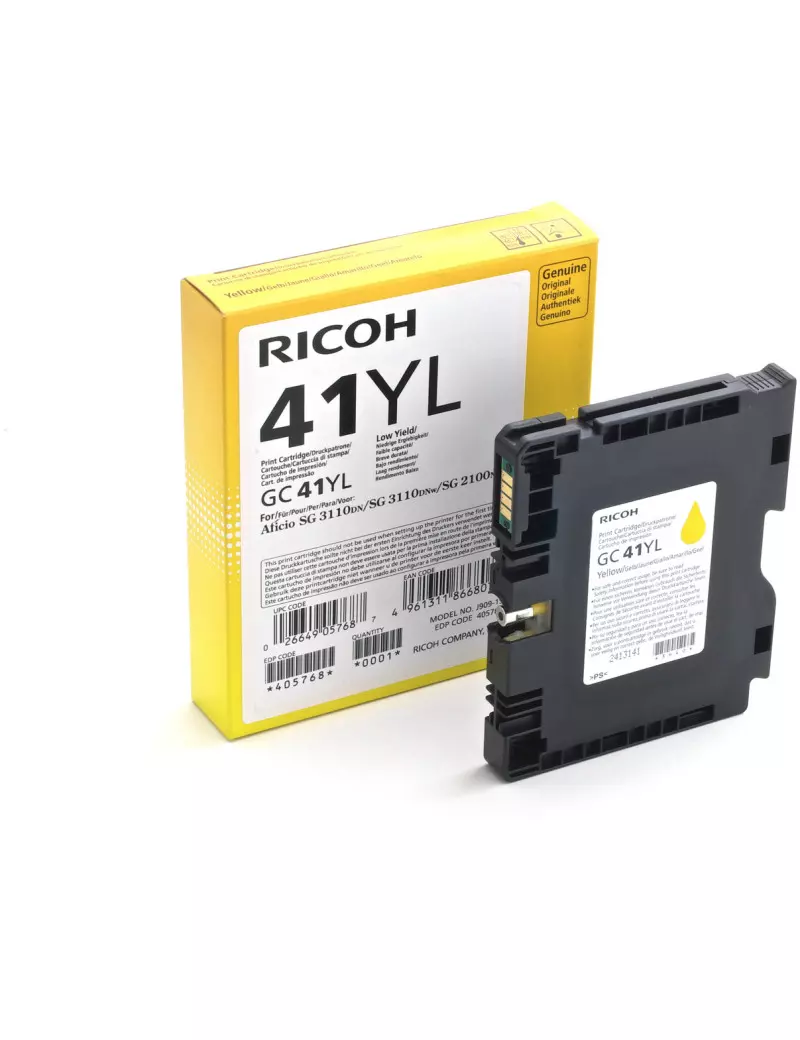 Cartuccia Originale Ricoh GC 41Y 405768 (Giallo 600 pagine)