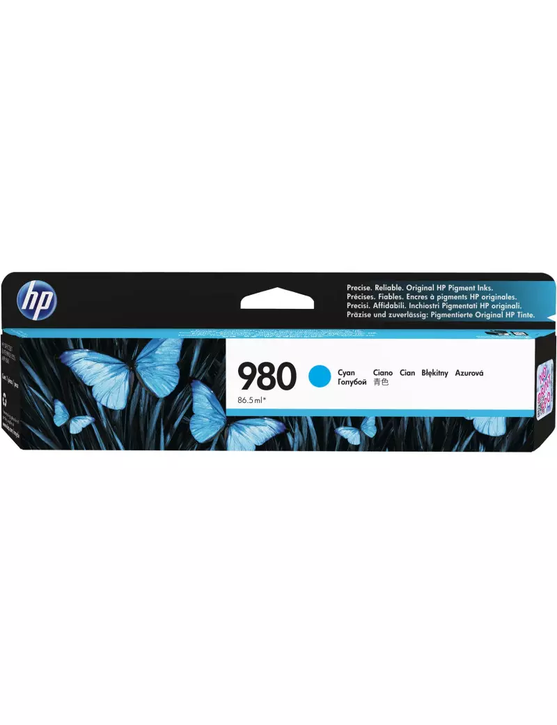 Cartuccia Originale HP D8J07A 980 (Ciano 6600 Pagine) Cartuccia Originale HP D8J07A 980 (Ciano 6600 Pagine)