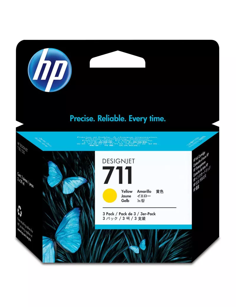 Multipack Cartucce Originali HP CZ136A 711 (Giallo 29 ml Conf. 3) Multipack Cartucce Originali HP CZ136A 711 (Giallo 29 ml Conf. 3)