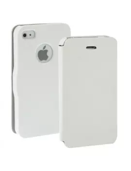 Cover Flip a Portafoglio in Ecopelle per iPhone 4 / 4S (Bianco)