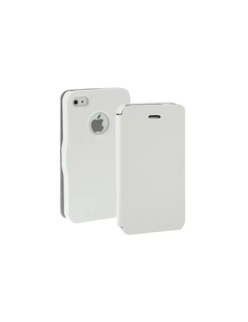 Cover Flip a Portafoglio in Ecopelle per iPhone 4 / 4S (Bianco)