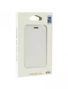 Cover Flip a Portafoglio in Ecopelle per iPhone 4 / 4S (Bianco)